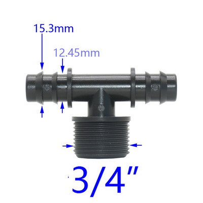 1/2 3/4 sriegis prie 8/11 mm 16 mm 20 mm 25 mm žarnos jungties trišakis 2 krypčių skirstytuvas 3/8 1/2 3/4 Pe vamzdžio adapteris 5 vnt.