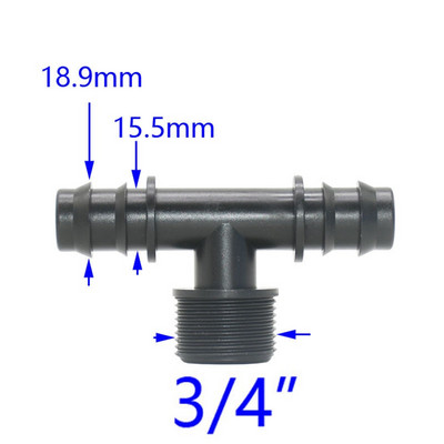 1/2 3/4 sriegis prie 8/11 mm 16 mm 20 mm 25 mm žarnos jungties trišakis 2 krypčių skirstytuvas 3/8 1/2 3/4 Pe vamzdžio adapteris 5 vnt.
