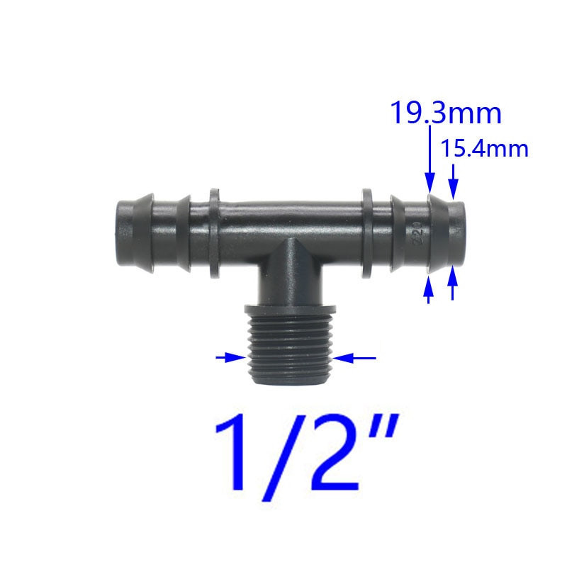 1/2 3/4 sriegis prie 8/11 mm 16 mm 20 mm 25 mm žarnos jungties trišakis 2 krypčių skirstytuvas 3/8 1/2 3/4 Pe vamzdžio adapteris 5 vnt.