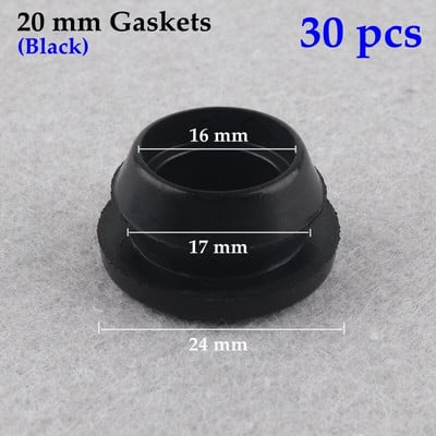 10 ~ 100 vnt 16 ~ 20 mm tarpikliai sodo drėkinimo sandarinimo prijuostė PE vamzdžio jungtis sandariklio žiedas nepralaidūs laistymo rinkiniai Guminė trinkelių poveržlė