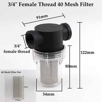 1/2 3/4 1 inch Filtru de udare a grădinii Filtru de irigare a iazului de acvariu pentru rezervor de pește sitor pentru pompă de apă 10 ~ 80 de plase.