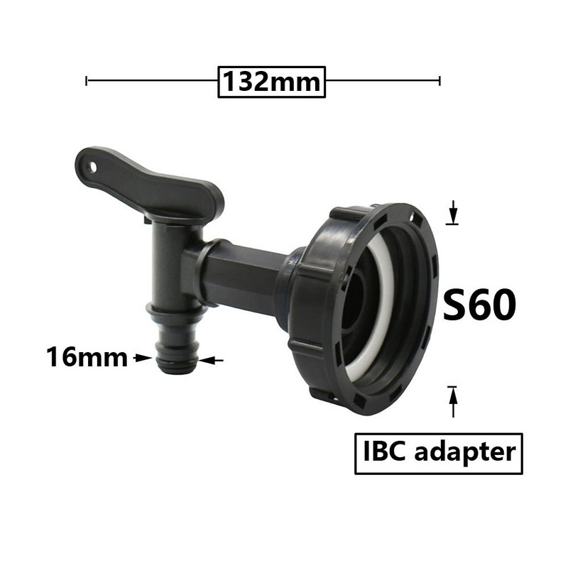 S60 Adaptor rezervor IBC 3/4" filet robinet robinet irigare robinet grădină apă conectori cuplu scurgere