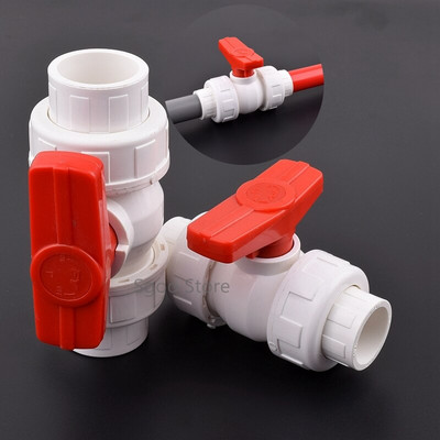 1Pc 20/25/32/40/50mm PVC Pipe Union Ball Valve Garden Irigation Water Pipe Connector Βαλβίδα ολίσθησης προσαρμογέα ενυδρείου