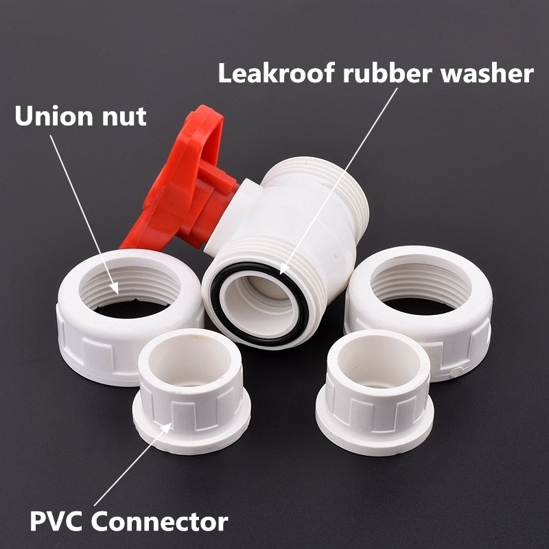 1 db 20/25/32/40/50mm PVC csőcsatlakozó golyóscsap kerti öntözővízcső csatlakozó akváriumi adapter csúszó zárószelep
