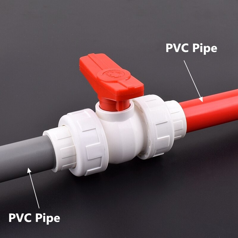 1 db 20/25/32/40/50mm PVC csőcsatlakozó golyóscsap kerti öntözővízcső csatlakozó akváriumi adapter csúszó zárószelep