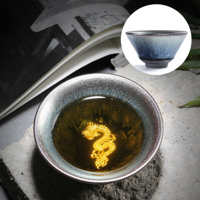 Kínai Retro Jianzhan teáscsésze Tianmu mázas berakásos ezüst teáscsésze Kung Fu kemence variáns teacsésze Kínai tea kiegészítők Master Cup