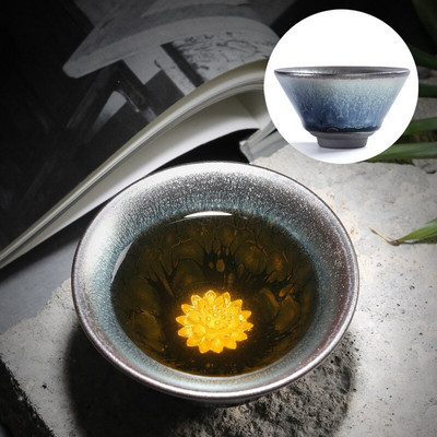 Kínai Retro Jianzhan teáscsésze Tianmu mázas berakásos ezüst teáscsésze Kung Fu kemence variáns teacsésze Kínai tea kiegészítők Master Cup