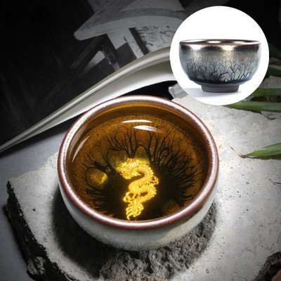 Kínai Retro Jianzhan teáscsésze Tianmu mázas berakásos ezüst teáscsésze Kung Fu kemence variáns teacsésze Kínai tea kiegészítők Master Cup