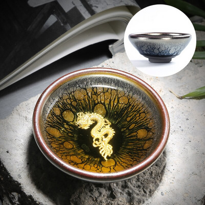 Kínai Retro Jianzhan teáscsésze Tianmu mázas berakásos ezüst teáscsésze Kung Fu kemence variáns teacsésze Kínai tea kiegészítők Master Cup