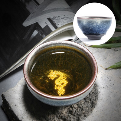 Kínai Retro Jianzhan teáscsésze Tianmu mázas berakásos ezüst teáscsésze Kung Fu kemence variáns teacsésze Kínai tea kiegészítők Master Cup
