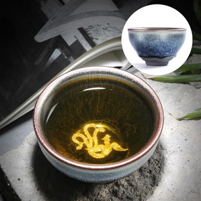Kínai Retro Jianzhan teáscsésze Tianmu mázas berakásos ezüst teáscsésze Kung Fu kemence variáns teacsésze Kínai tea kiegészítők Master Cup