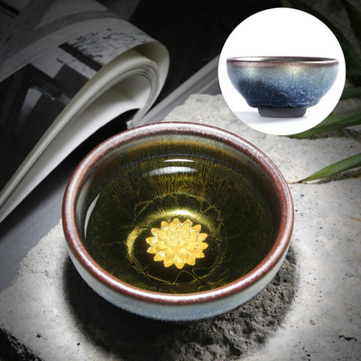 Kínai Retro Jianzhan teáscsésze Tianmu mázas berakásos ezüst teáscsésze Kung Fu kemence variáns teacsésze Kínai tea kiegészítők Master Cup