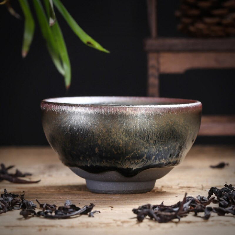Kínai Retro Jianzhan teáscsésze Tianmu mázas berakásos ezüst teáscsésze Kung Fu kemence variáns teacsésze Kínai tea kiegészítők Master Cup