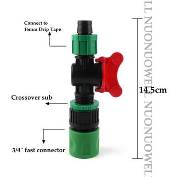 2 τεμ. 16mm Σύνδεσμος σωλήνας ταινίας σταγόνας Γρήγορης σύνδεσης Garden Σύνδεσμος προσαρμογέα σωλήνα νερού κήπου Σύνδεσμος άκρου εύκαμπτου σωλήνα