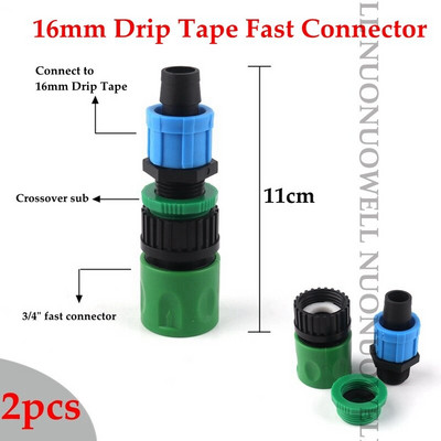 2 bucăți 16 mm bandă de picurare conector pentru furtun Conector rapid pentru grădină Adaptor pentru furtun de apă pentru grădină Conector pentru capătul furtunului