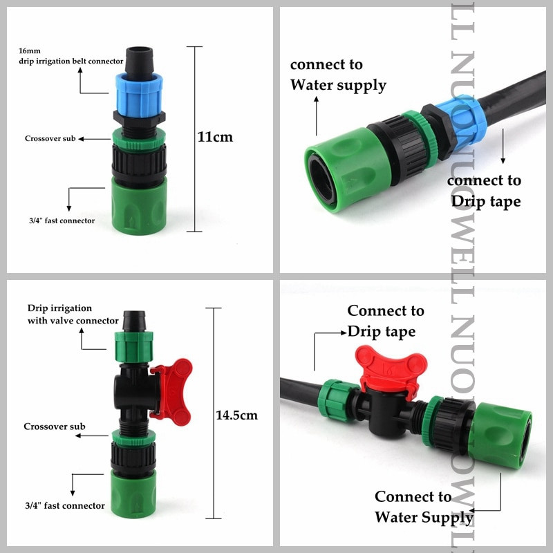 2 bucăți 16 mm bandă de picurare conector pentru furtun Conector rapid pentru grădină Adaptor pentru furtun de apă pentru grădină Conector pentru capătul furtunului