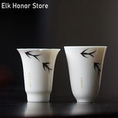 2db/Szett Tiszta, kézzel festett fecskemanó művészeti teáscsésze háztartási kerámia egypohár mesterpohár Kung fu tea kis Juxiang illatos csésze