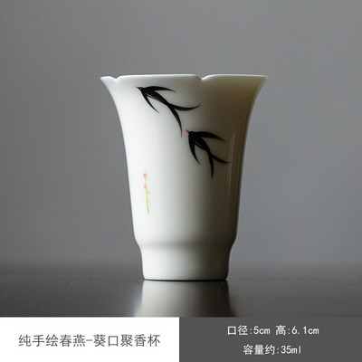 2db/Szett Tiszta, kézzel festett fecskemanó művészeti teáscsésze háztartási kerámia egypohár mesterpohár Kung fu tea kis Juxiang illatos csésze