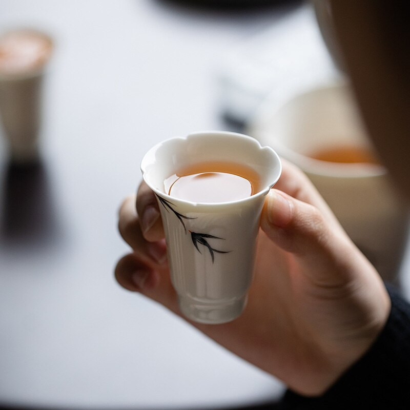 2db/Szett Tiszta, kézzel festett fecskemanó művészeti teáscsésze háztartási kerámia egypohár mesterpohár Kung fu tea kis Juxiang illatos csésze