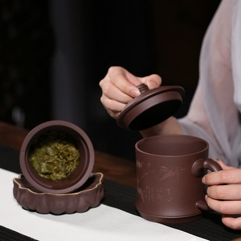 1 τεμ. Yixing Handmade Purple Clay Pu\'er Φλυτζάνι Τσαγιού Οικιακό Σετ Τσάι Ποτό Ταξιδιωτικά Φλιτζάνια Τσάι Δώρα με Κάλυμμα 500ML