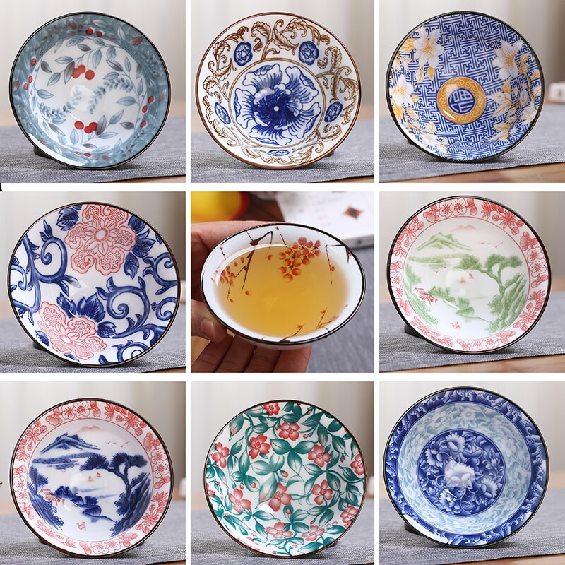 1vnt Kinijos Boutique keramikinis arbatos puodelis mėlynos ir baltos spalvos porcelianinis arbatos dubuo, rankomis dažytas arbatos puodelis Kelioninis meditacijos puodelio arbatos rinkinys 70 ml