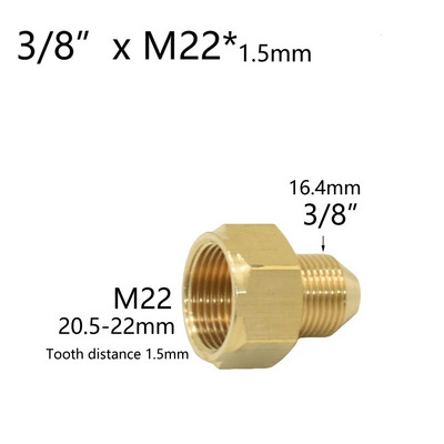 Sárgaréz 3/8 1/2 hüvelykes M22 M18 M14 menetes csatlakozó anya vízcsap javítás Hosszabbító konyha fürdőszoba cső adapter 1 db