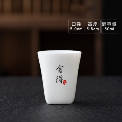 Porțelan alb chinezesc pictat manual ceașcă de ceai Boutique Master Cup acasă ceașcă de ceai din ceramică ceașcă personală pentru set de ceai Accesorii