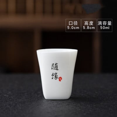 Porțelan alb chinezesc pictat manual ceașcă de ceai Boutique Master Cup acasă ceașcă de ceai din ceramică ceașcă personală pentru set de ceai Accesorii