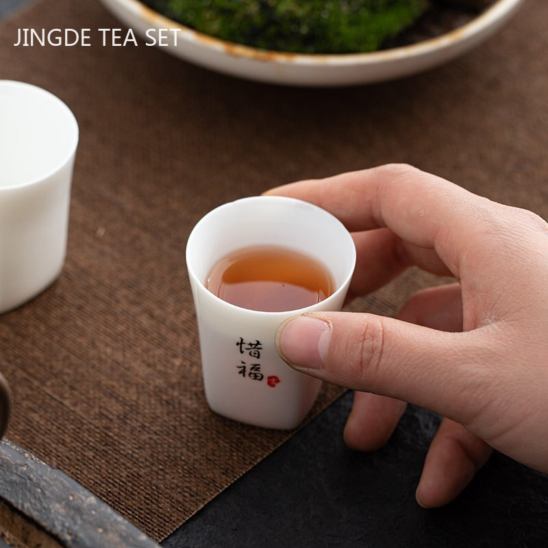 Porțelan alb chinezesc pictat manual ceașcă de ceai Boutique Master Cup acasă ceașcă de ceai din ceramică ceașcă personală pentru set de ceai Accesorii