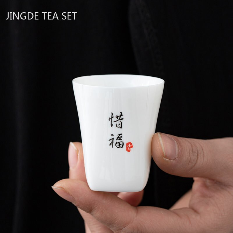 Porțelan alb chinezesc pictat manual ceașcă de ceai Boutique Master Cup acasă ceașcă de ceai din ceramică ceașcă personală pentru set de ceai Accesorii