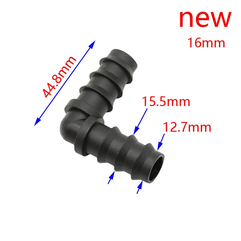 1/2" kerti tömlő Csatlakozó térd 16mm könyök 90 fokos tömlőjavító csatlakozó adapter 3 gyűrű 8db