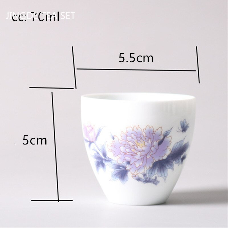 4db színváltó kerámia teáscsésze kézzel készített fehér porcelán mesterpohár Hordozható személyi egy csésze teáskészlet tartozékok
