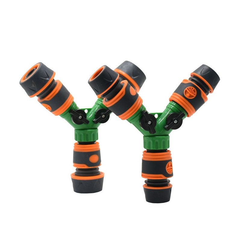1/2 3/4 inch Distribuitor de apă în 3 căi Y robinet de grădină 16 mm 20 mm furtun de grădină conector rapid supapă de irigare 1 set