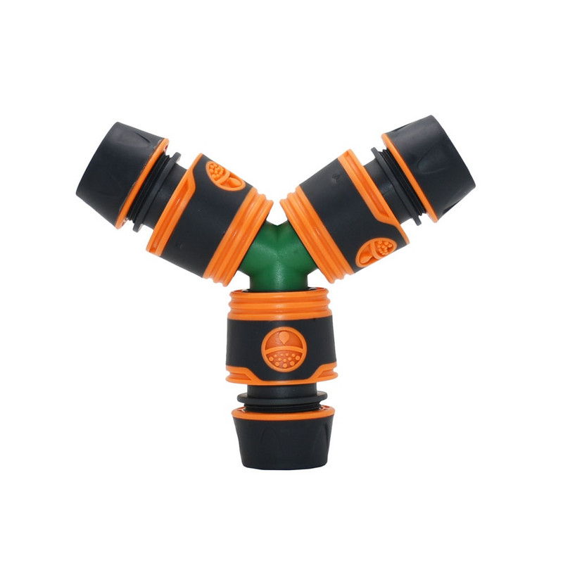 1/2 3/4 inch Distribuitor de apă în 3 căi Y robinet de grădină 16 mm 20 mm furtun de grădină conector rapid supapă de irigare 1 set