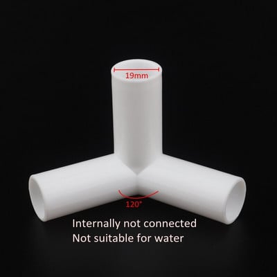 19 мм 20 мм PVC прав колянов конектор за тройник Четирипосочна връзка 90 120 135 градуса Адаптер за PVC тръба Фитинги за шкаф за обувки за гардеробна палатка