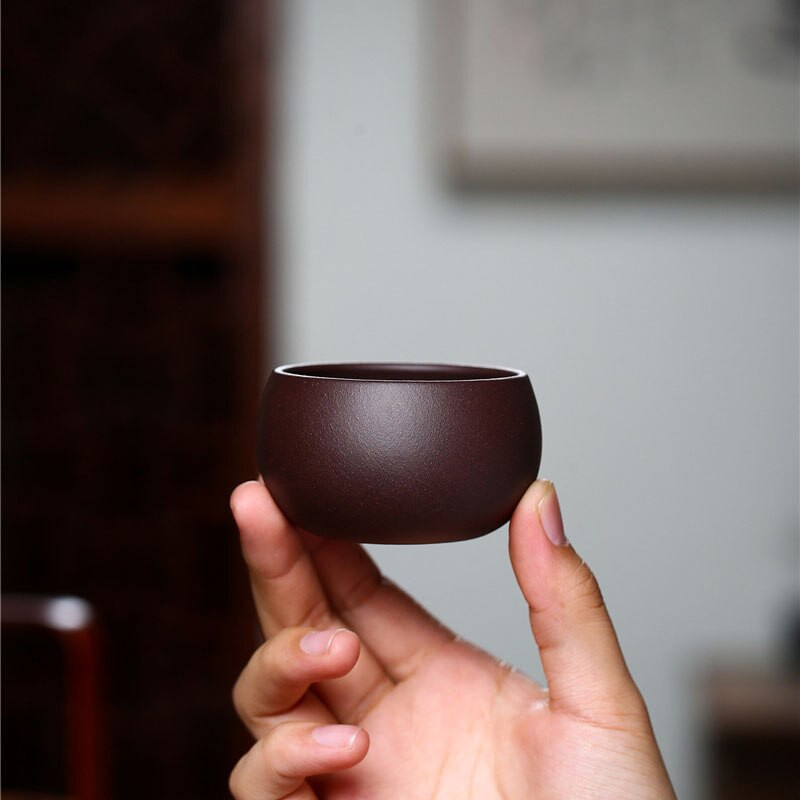 2 бр./компл. 80 мл автентична чаша за чай от лилава глина Yixing Ръчно изработена чаша за медитация Купа за чай за пътуване Pu'er Master Tea Cup китайски комплект за чай