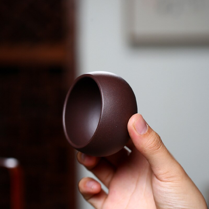 2 бр./компл. 80 мл автентична чаша за чай от лилава глина Yixing Ръчно изработена чаша за медитация Купа за чай за пътуване Pu'er Master Tea Cup китайски комплект за чай