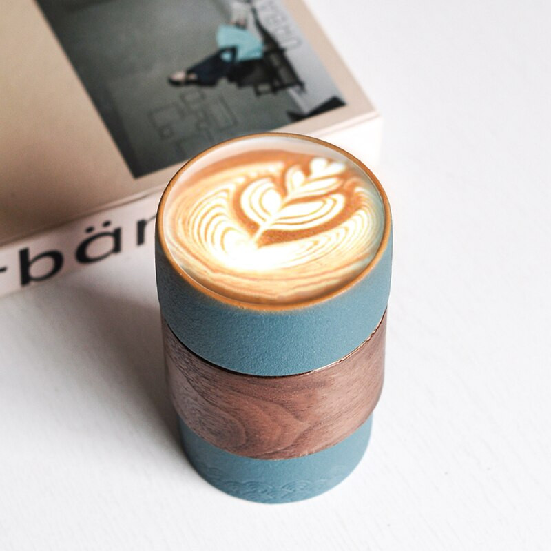 Kerámia vizes teáscsészék 300 ml kávé espresso kung fu italos edény bambusz nyél Forrázásgátló