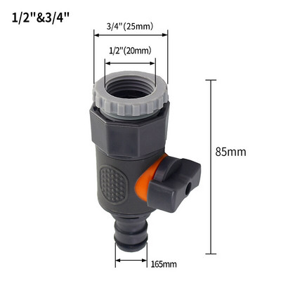 Conector rapid pentru furtun de supapă de pornire/oprire 1/2 3/4 1 inch Adaptor de cuplare pentru țeavă Sistem de irigare cu îmbinare în Y pentru aspersor pentru furtun de grădină