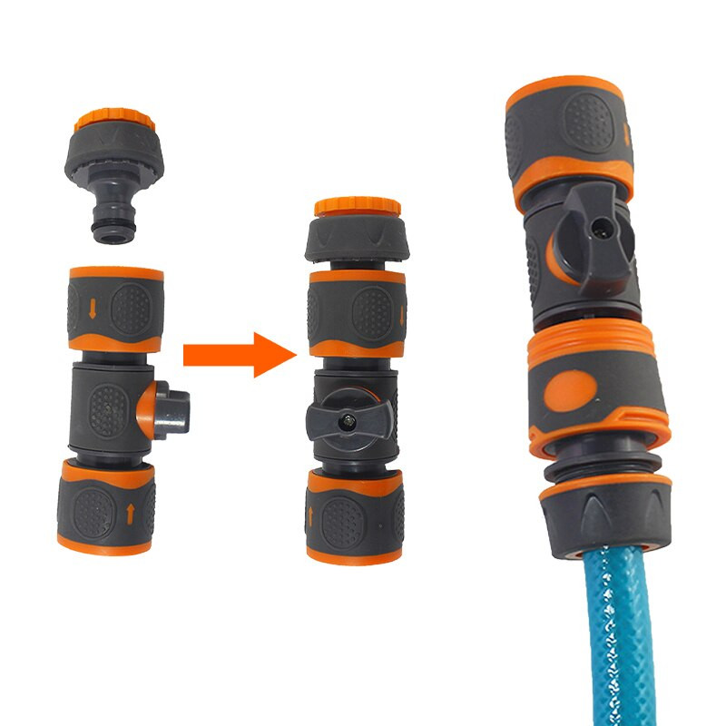 Conector rapid pentru furtun de supapă de pornire/oprire 1/2 3/4 1 inch Adaptor de cuplare pentru țeavă Sistem de irigare cu îmbinare în Y pentru aspersor pentru furtun de grădină