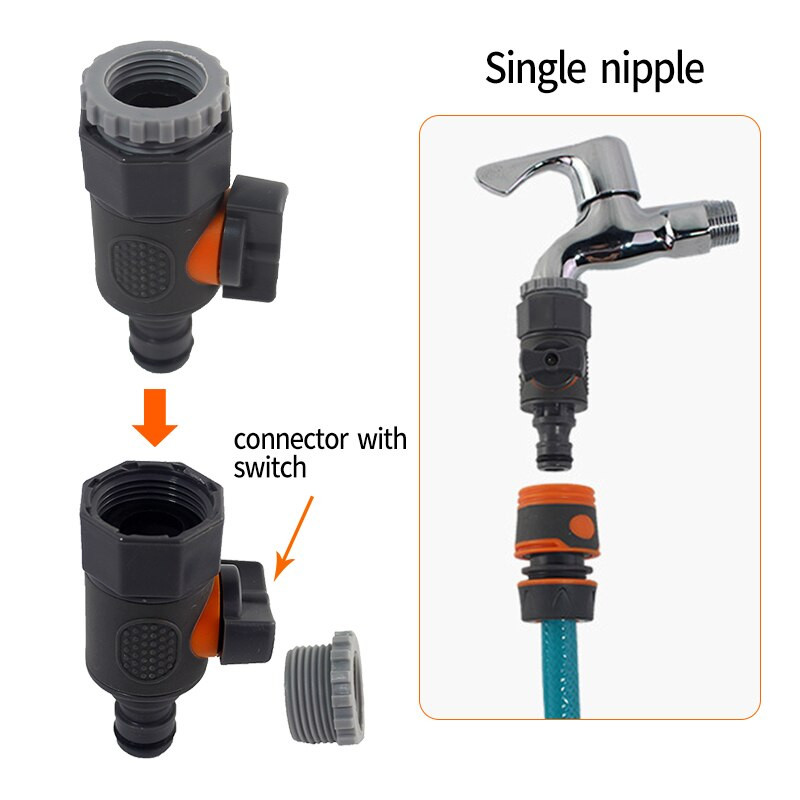 Conector rapid pentru furtun de supapă de pornire/oprire 1/2 3/4 1 inch Adaptor de cuplare pentru țeavă Sistem de irigare cu îmbinare în Y pentru aspersor pentru furtun de grădină