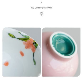 2 τμχ/Παρτίδα 40ml Pure Χειροποίητο Flowerceramic Tea Cup Creative Petal High Foot Petal Cup Φορητό Kung Fu Puer Tea Master Cup