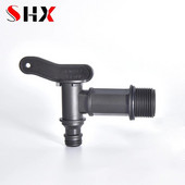 Robinet de apă din plastic de 3/4 inchi, negru, robinet reutilizabil, dozator, supapă, robinet de apă, accesorii pentru irigarea grădinii