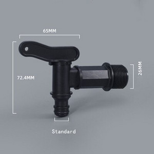 Robinet de apă din plastic de 3/4 inchi, negru, robinet reutilizabil, dozator, supapă, robinet de apă, accesorii pentru irigarea grădinii