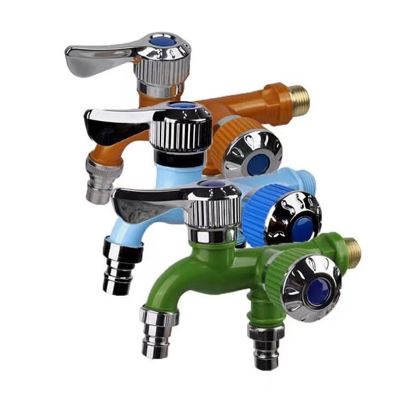 Dvigubo valdymo maišytuvas 1/2 colio dvigubo išleidimo vandens čiaupo universalus skirstytuvas vonios skalbimo mašina Šluostės baseino žarnos drėkinimo jungtis