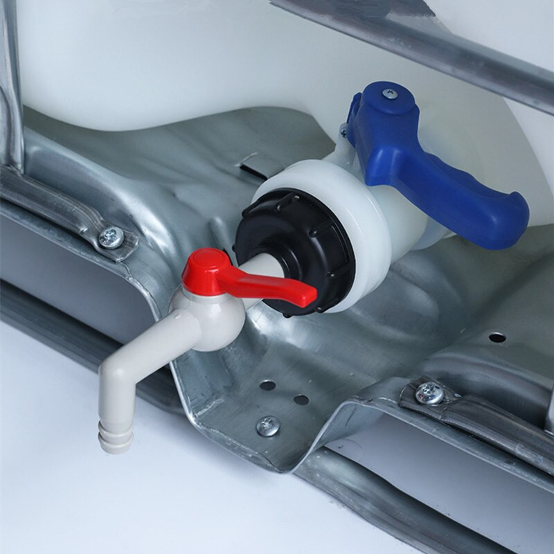 1 vnt. plastikinės IBC bako jungiamosios detalės S60 * 6 sriegio vožtuvo žarnos jungiklio jungiamosios detalės Pailginkite IBC bako adapterio sodo žarnos maišytuvą