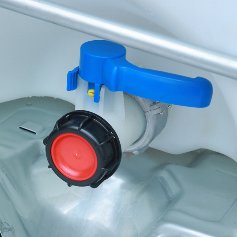 Plastist DN40/DN50/DN80 aktiivne/integreeritud aia liblikklapp IBC veepaagi mahuti jaoks 1000L lüliti IBC paagi adapter