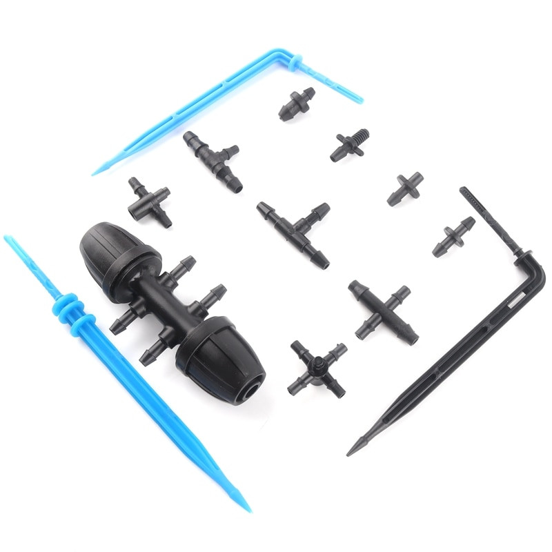 3/5 4/7 8/11 mm kerti öntöző csatlakozók Három utas ötutas elosztó eszköz tömlő csatlakozó öntöző csepegtető nyíl