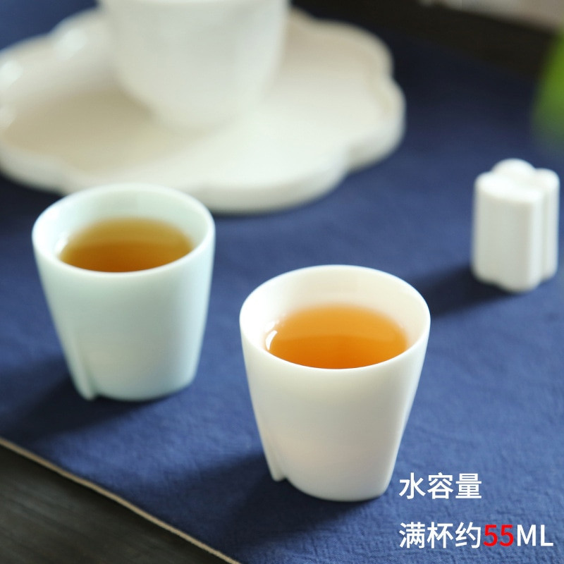 Celadon fehér jáde porcelán Kung Fu teáskészlet teáscsésze kerámia csésze kerámia fehéráru Új kínai mesterkupa egypohár teáscsészék