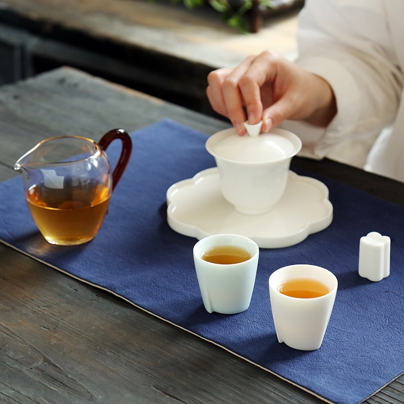 Celadon fehér jáde porcelán Kung Fu teáskészlet teáscsésze kerámia csésze kerámia fehéráru Új kínai mesterkupa egypohár teáscsészék